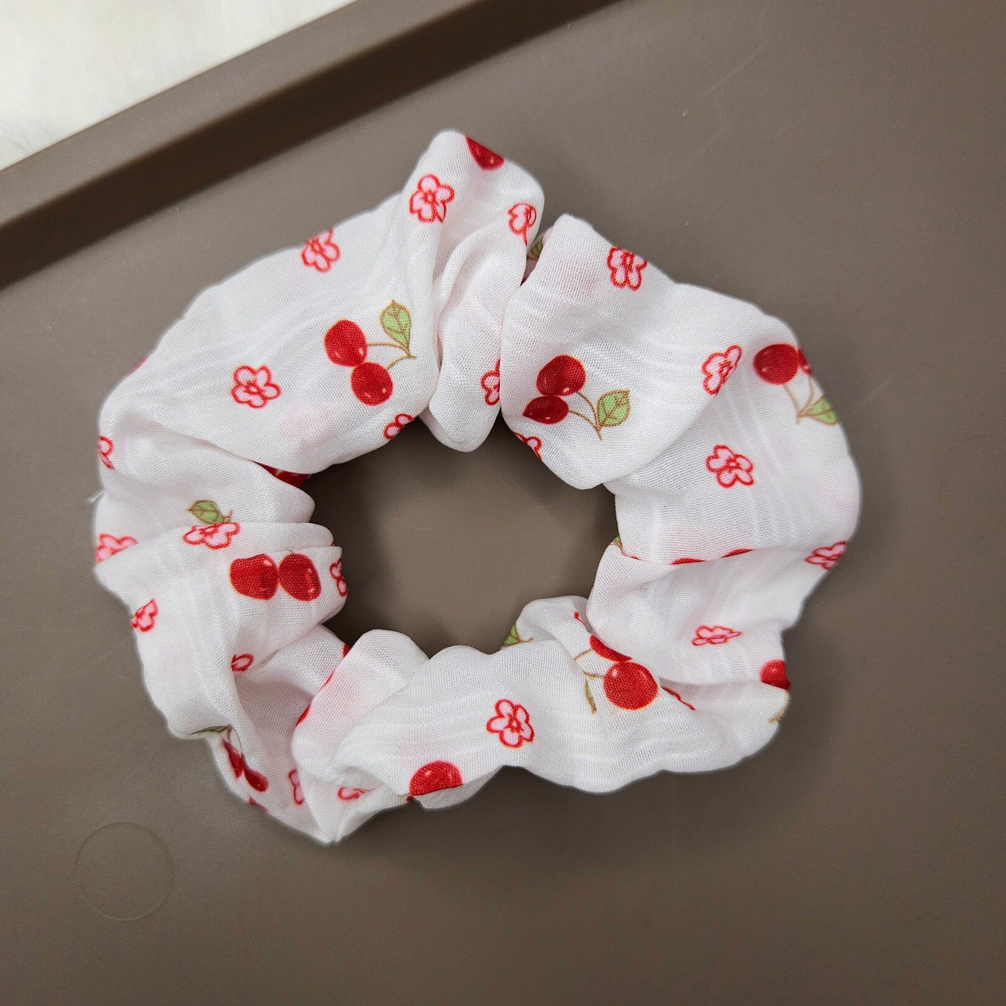 Red Bloom Scrunchie