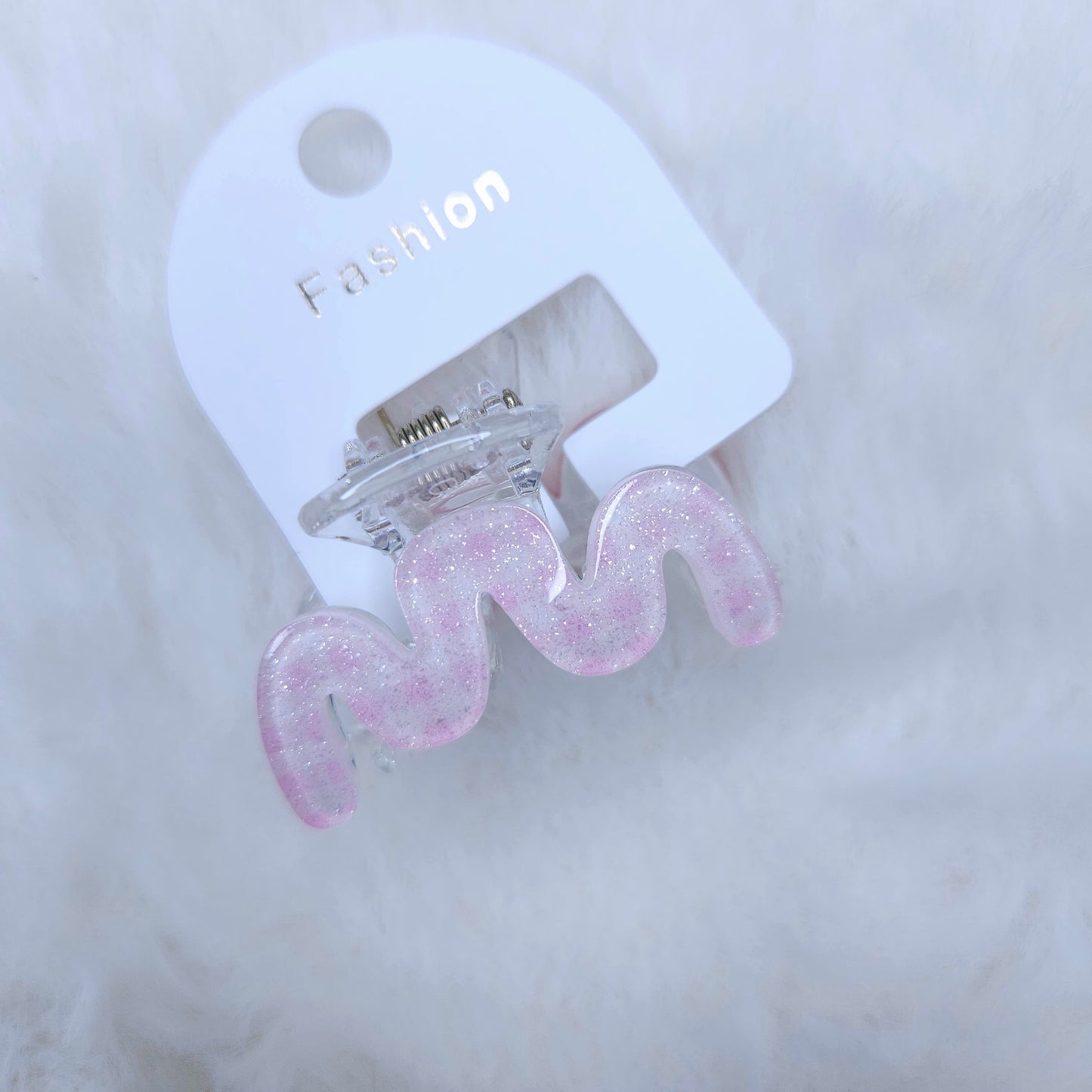 Gingham Glitter Ripple Hair Claw