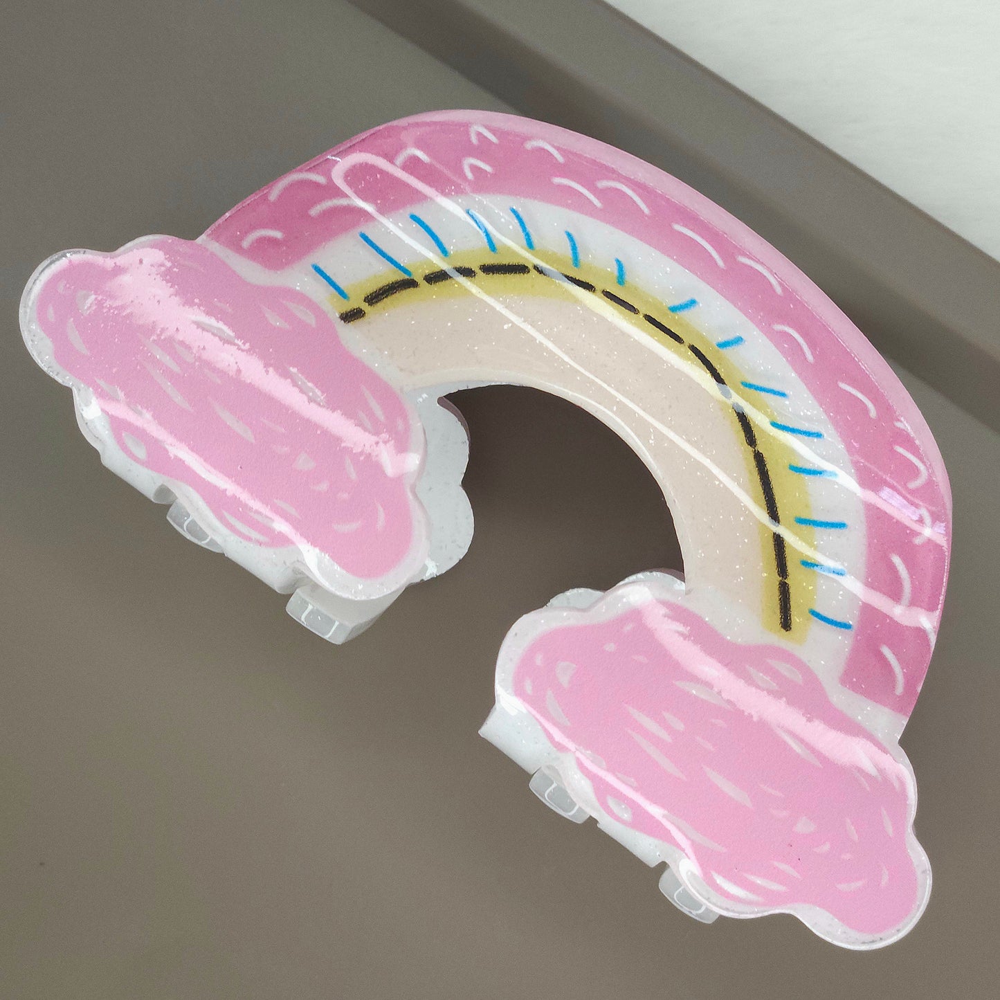 Pastel Glossy Rainbow Hair Claw