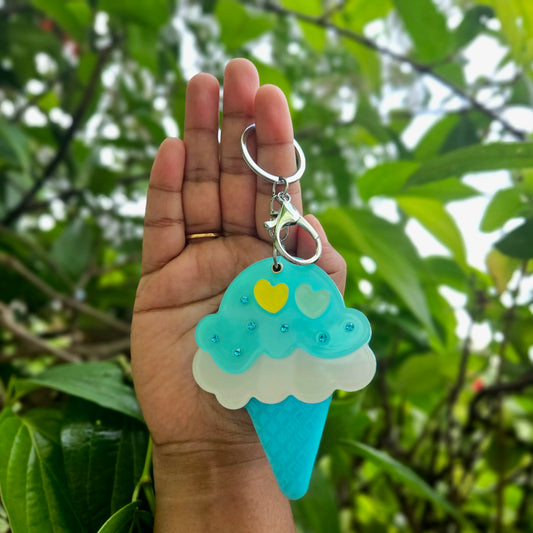 Acrylic Ice-cream Mirror Keychain