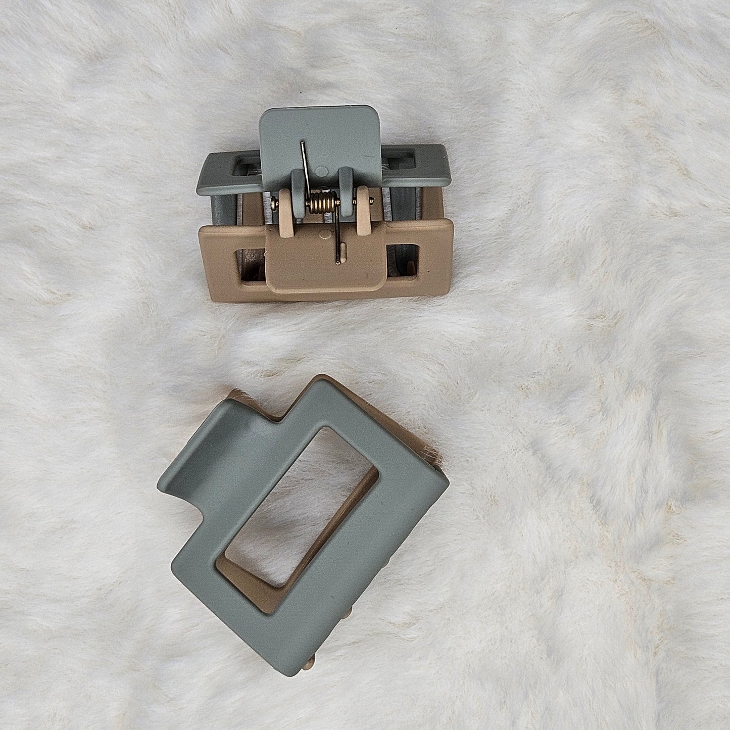 Dual Tone Square Matte Hair Claw