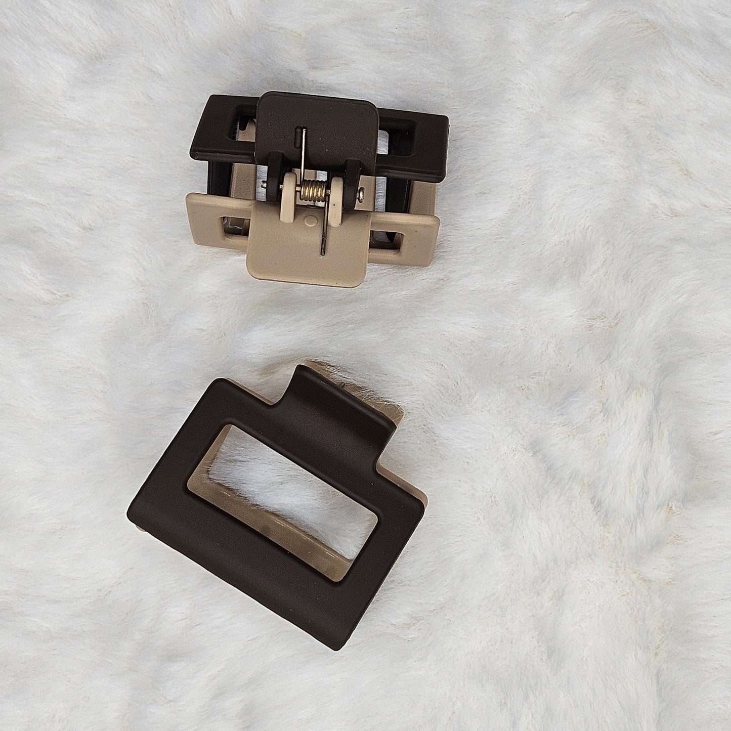 Dual Tone Square Matte Hair Claw