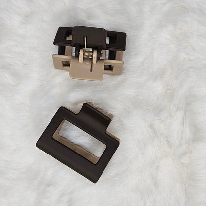 Dual Tone Square Matte Hair Claw