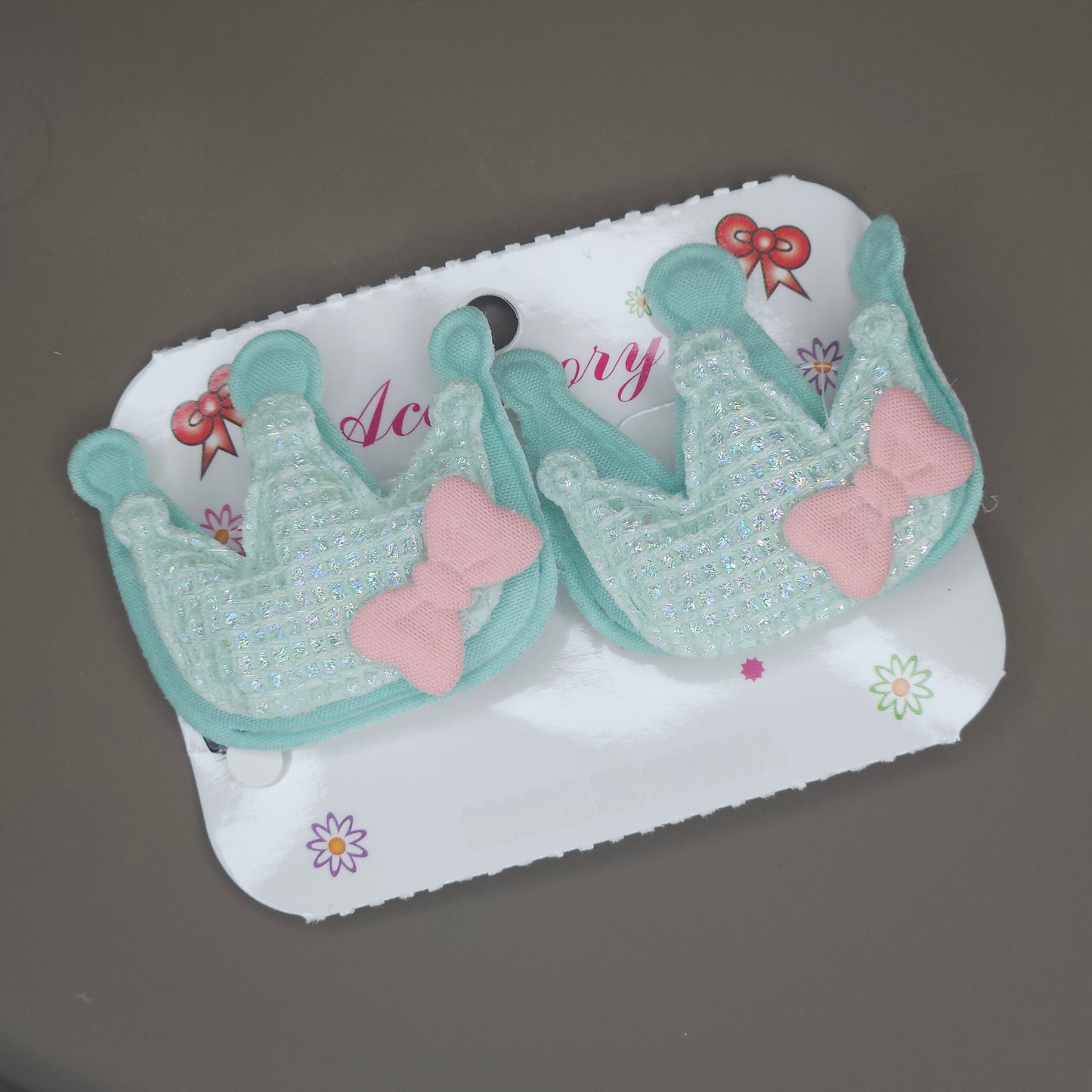 Glitter Puffy Crown Hair Clip