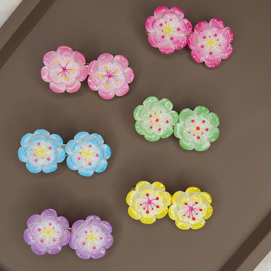 Layered Sakura Glossy Hair Clips