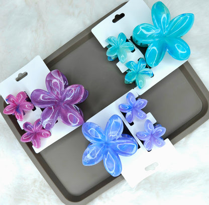 Trio Bloom Combo Hair Claws (Pack Of 3)