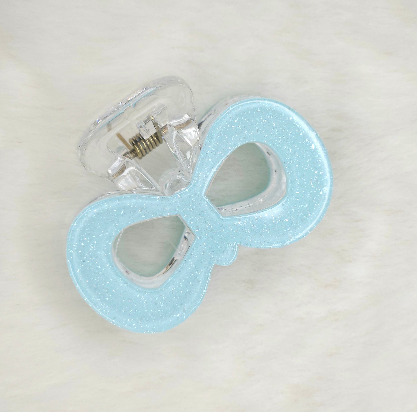 Light blue glittery trendy hair claw for everyday use