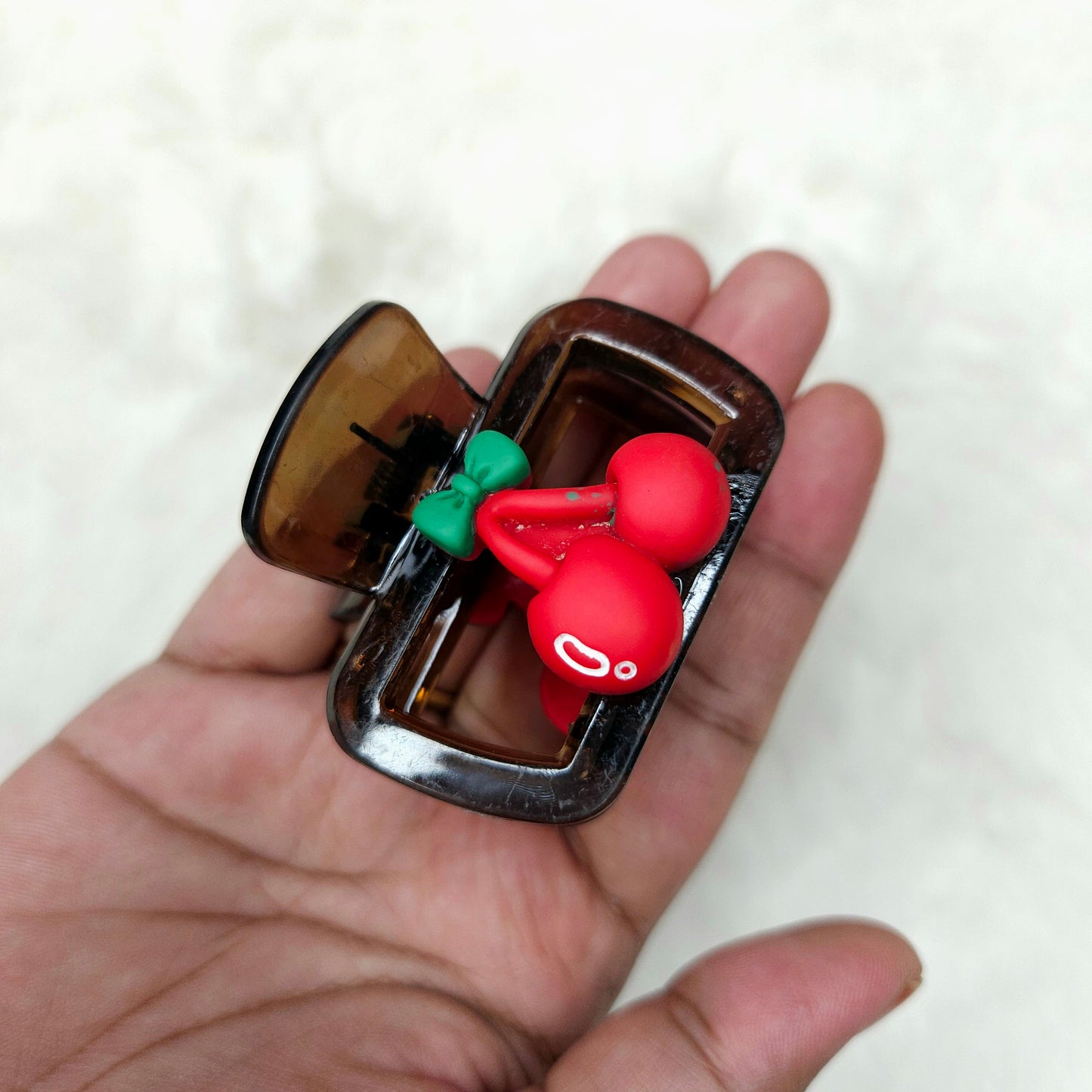Cherry Charm Rectangular Hair Claw