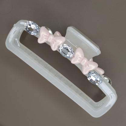 Bow Crystal Rectangle Hair Claw