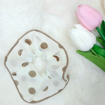 Polka Dot Wave Hem Scrunchie