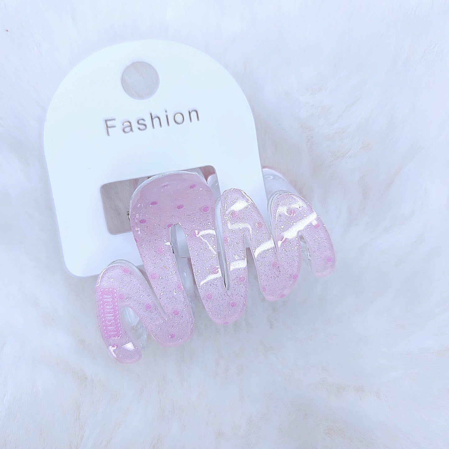 Glitter Polka Wave Hair Claw