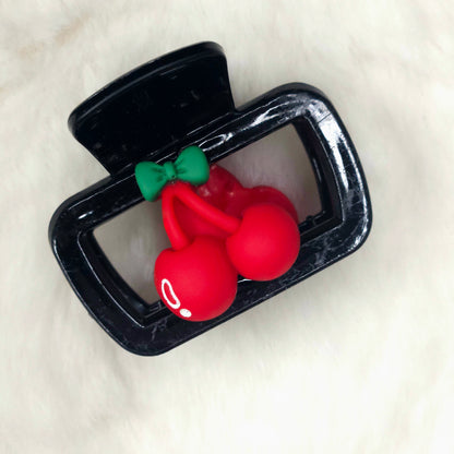 Cherry Charm Rectangular Hair Claw