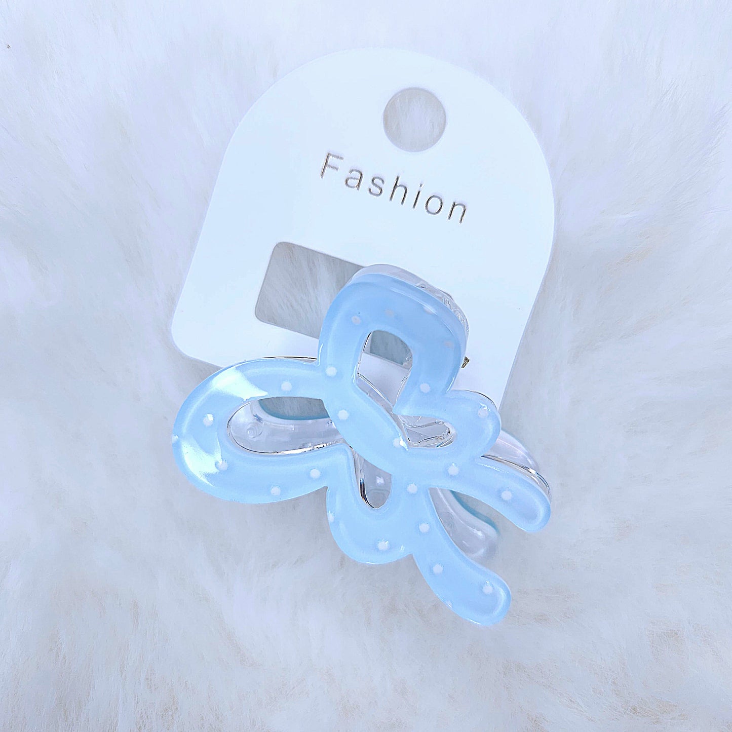 Glitter Polka Butterfly Hair Claw