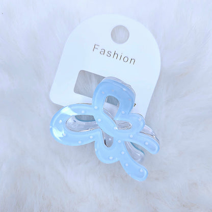 Glitter Polka Butterfly Hair Claw