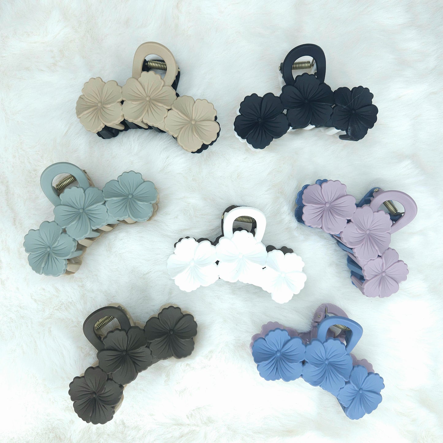 Dual Tone Hibiscus Matte Hair Claw