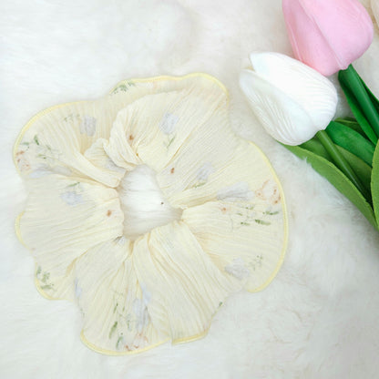 Pastel Bloom Ruffle Scrunchie
