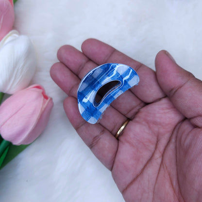 Denim Crescent Hair Claw