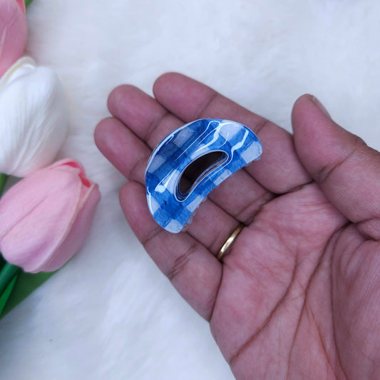 Denim Crescent Hair Claw