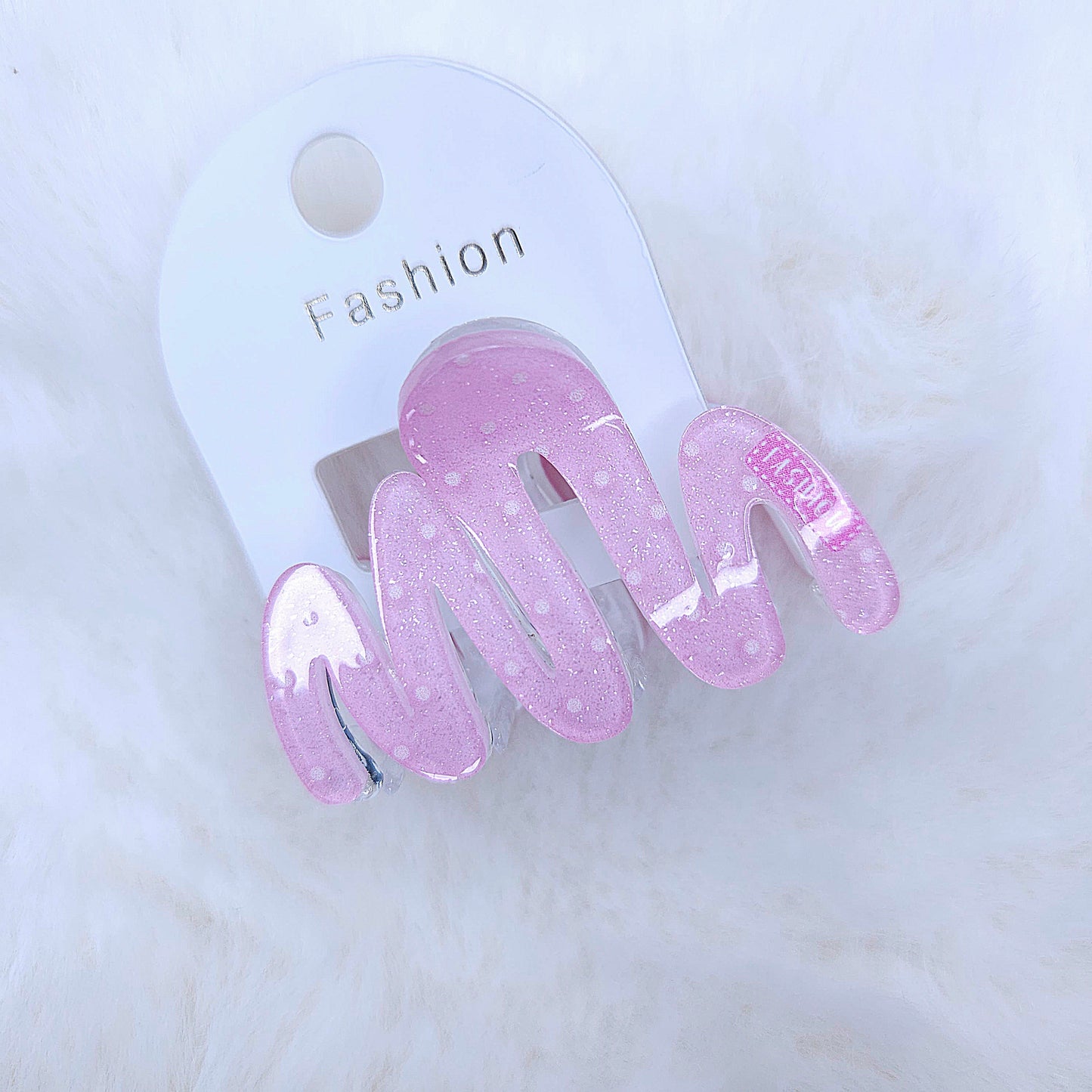 Glitter Polka Wave Hair Claw