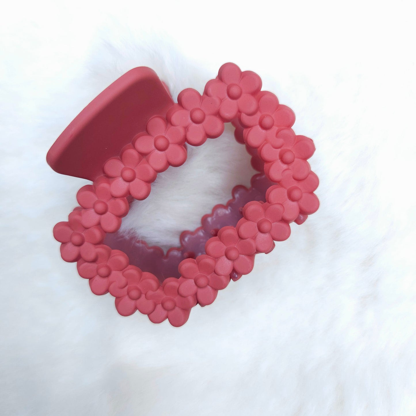 Matte Floral Loop Rectangle Hair Claw(Medium)