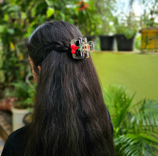 Cherry Charm Rectangular Hair Claw