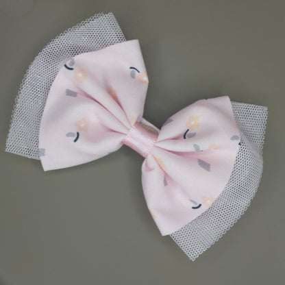 Floral Printed Pastel Hair Bow