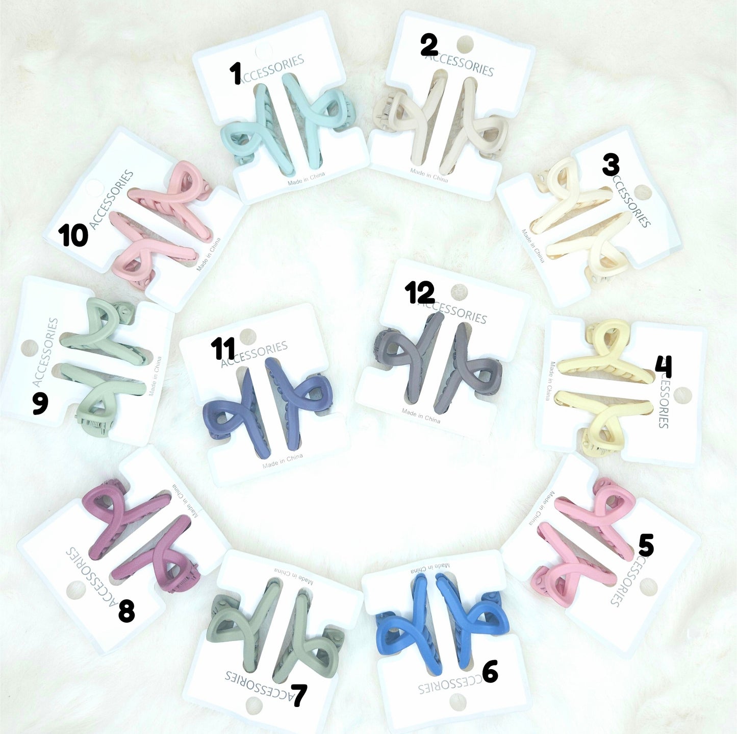 Matte Loop Hair Claws Duo Combo (Small-Pair)