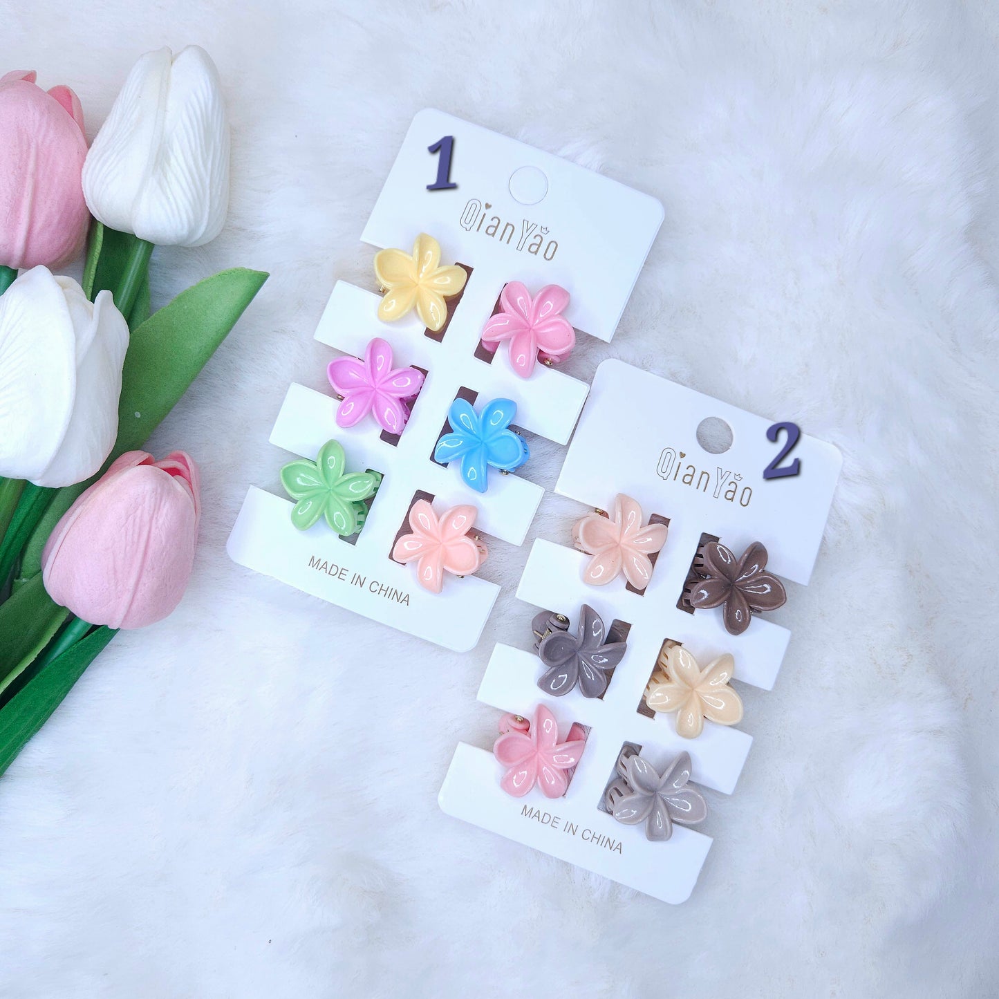 Tiny Bloom Hair Claws Card (1 pack)