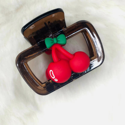 Cherry Charm Rectangular Hair Claw