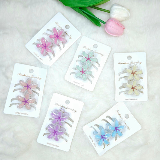 Petal Flutter Flower Hair Claws Duo(Pair)