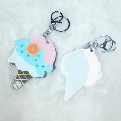 Acrylic Ice-cream Mirror Keychain