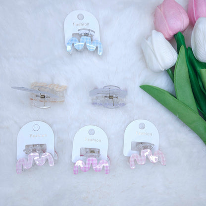 Gingham Glitter Ripple Hair Claw