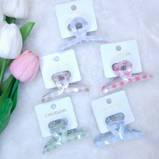 Gingham Charm Loop Hair Claw