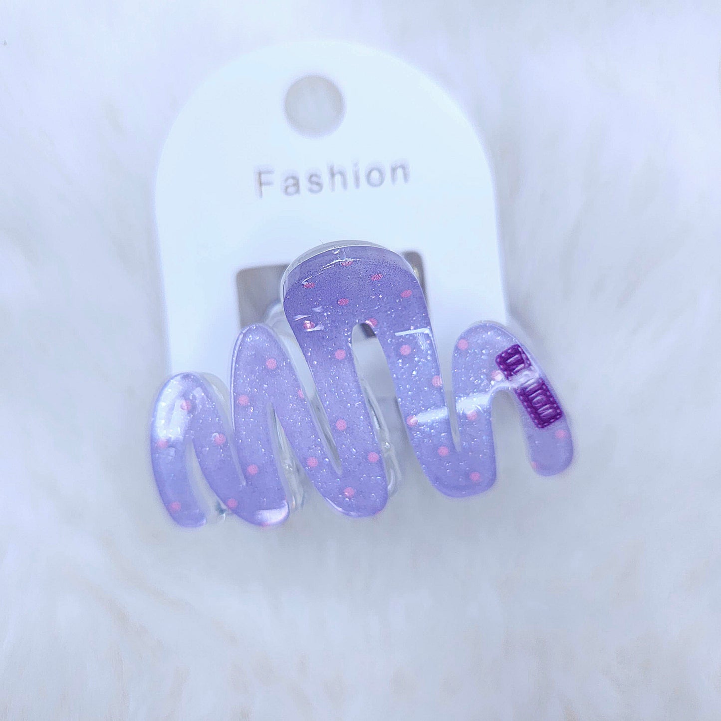 Glitter Polka Wave Hair Claw
