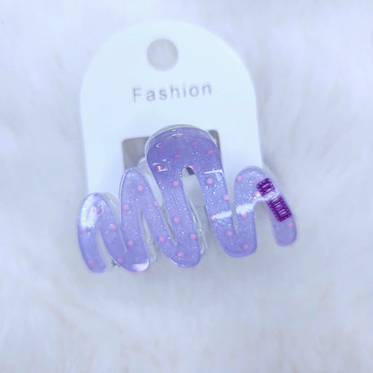 Glitter Polka Wave Hair Claw