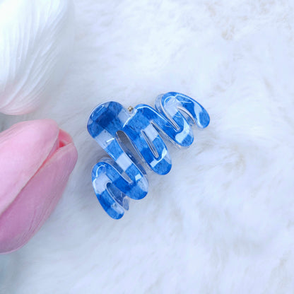 Denim Wave Hair Claw