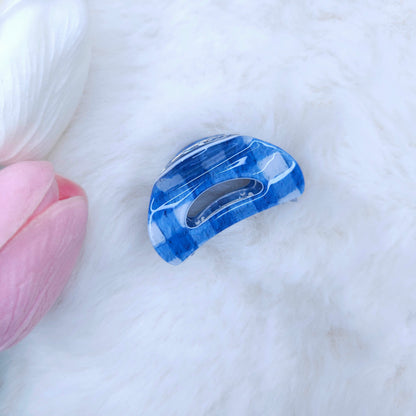 Denim Crescent Hair Claw