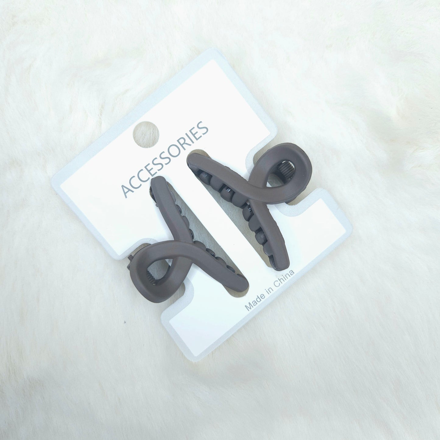 Matte Loop Hair Claws Duo Combo (Small-Pair)