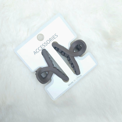 Matte Loop Hair Claws Duo Combo (Small-Pair)