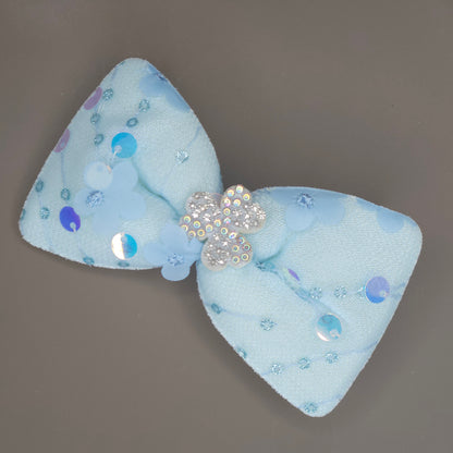 Floral Sequin Bow Hair Clip
