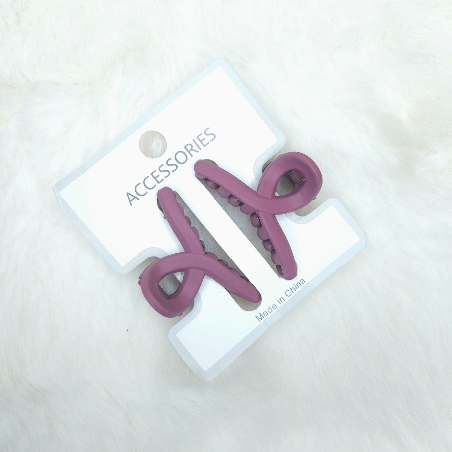 Matte Loop Hair Claws Duo Combo (Small-Pair)