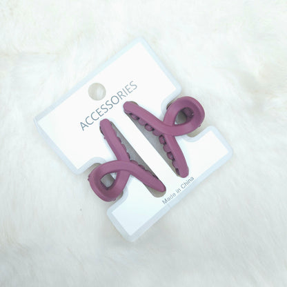 Matte Loop Hair Claws Duo Combo (Small-Pair)