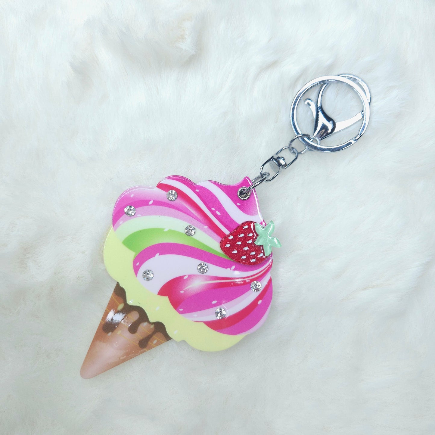 Acrylic Ice-cream Mirror Keychain