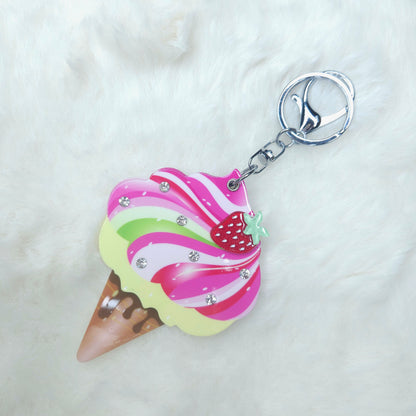 Acrylic Ice-cream Mirror Keychain