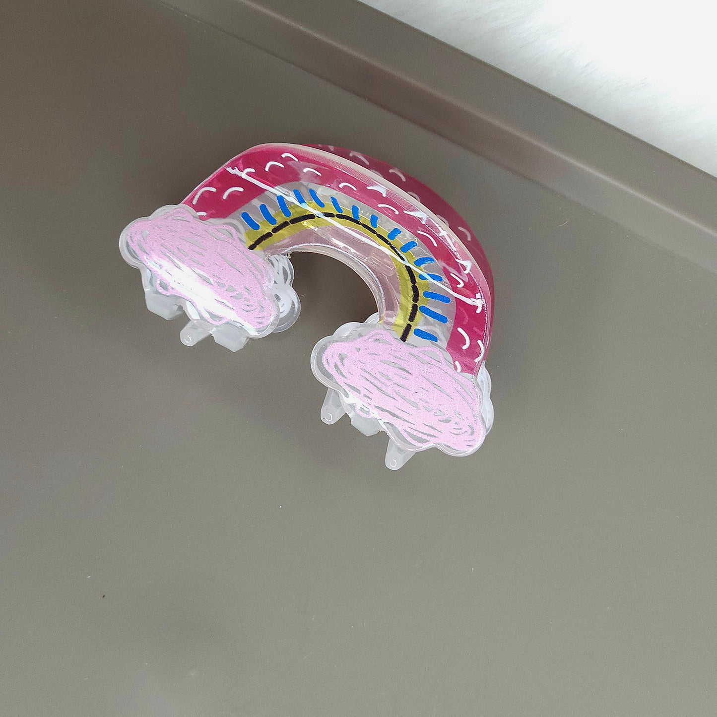 Pastel Glossy Rainbow Hair Claw