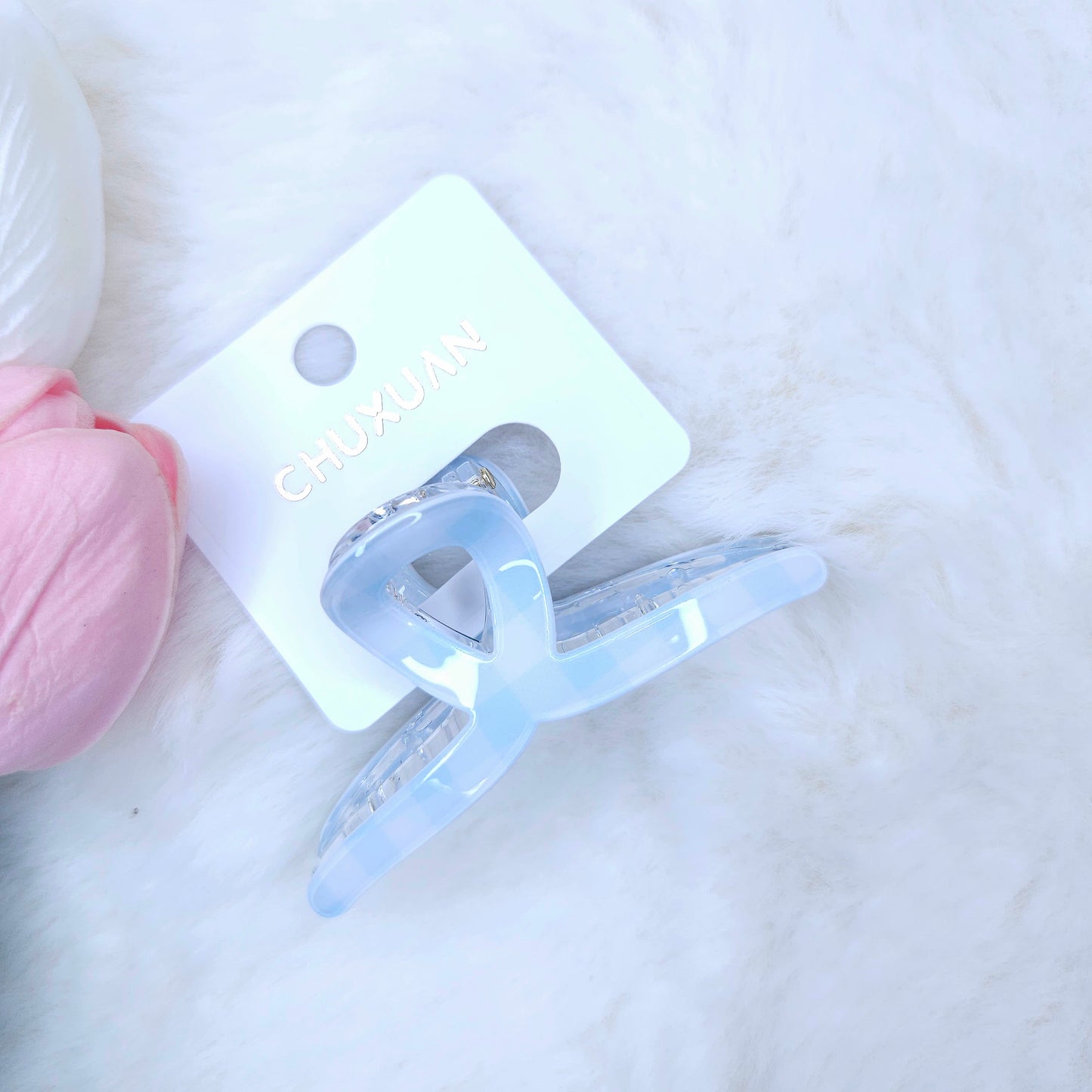 Gingham Charm Loop Hair Claw