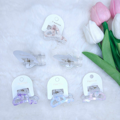 Check Charm Heart Hair Claw
