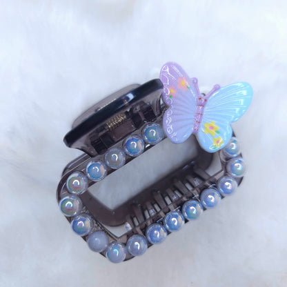 Fairy Butterfly Pearls Rectangle Hair Claw