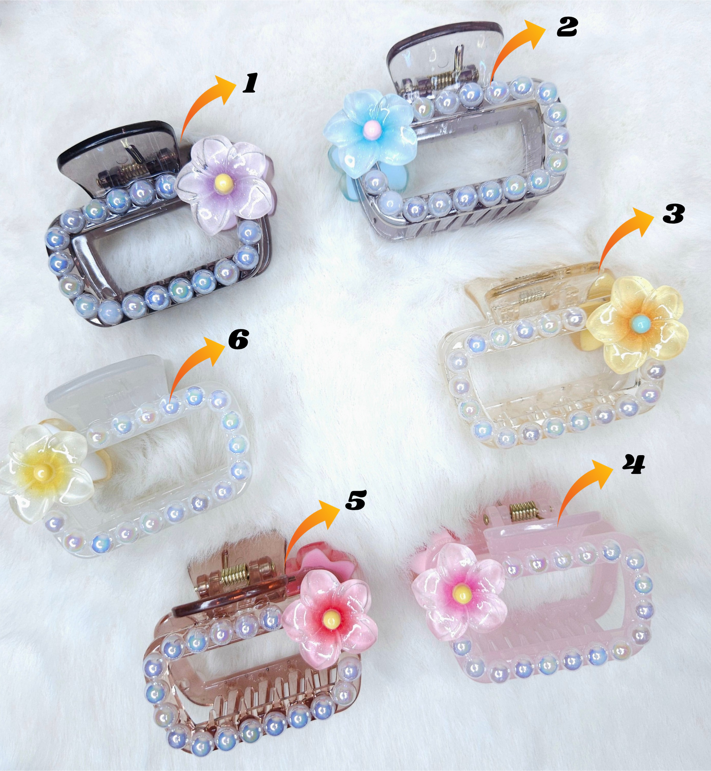 Lily Pearls Rectangle Hair Claw