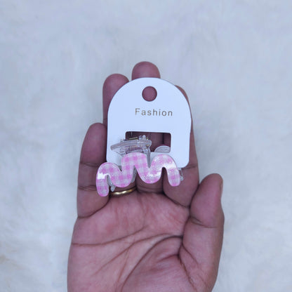 Gingham Glitter Ripple Hair Claw